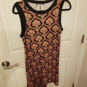 Navy and red multi colored dress